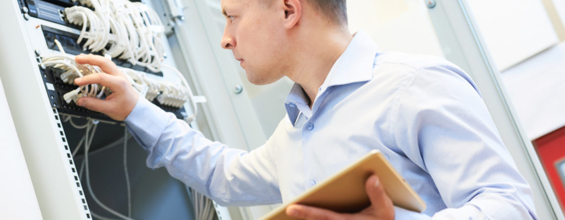 Network Engineer Administrator Checking Server