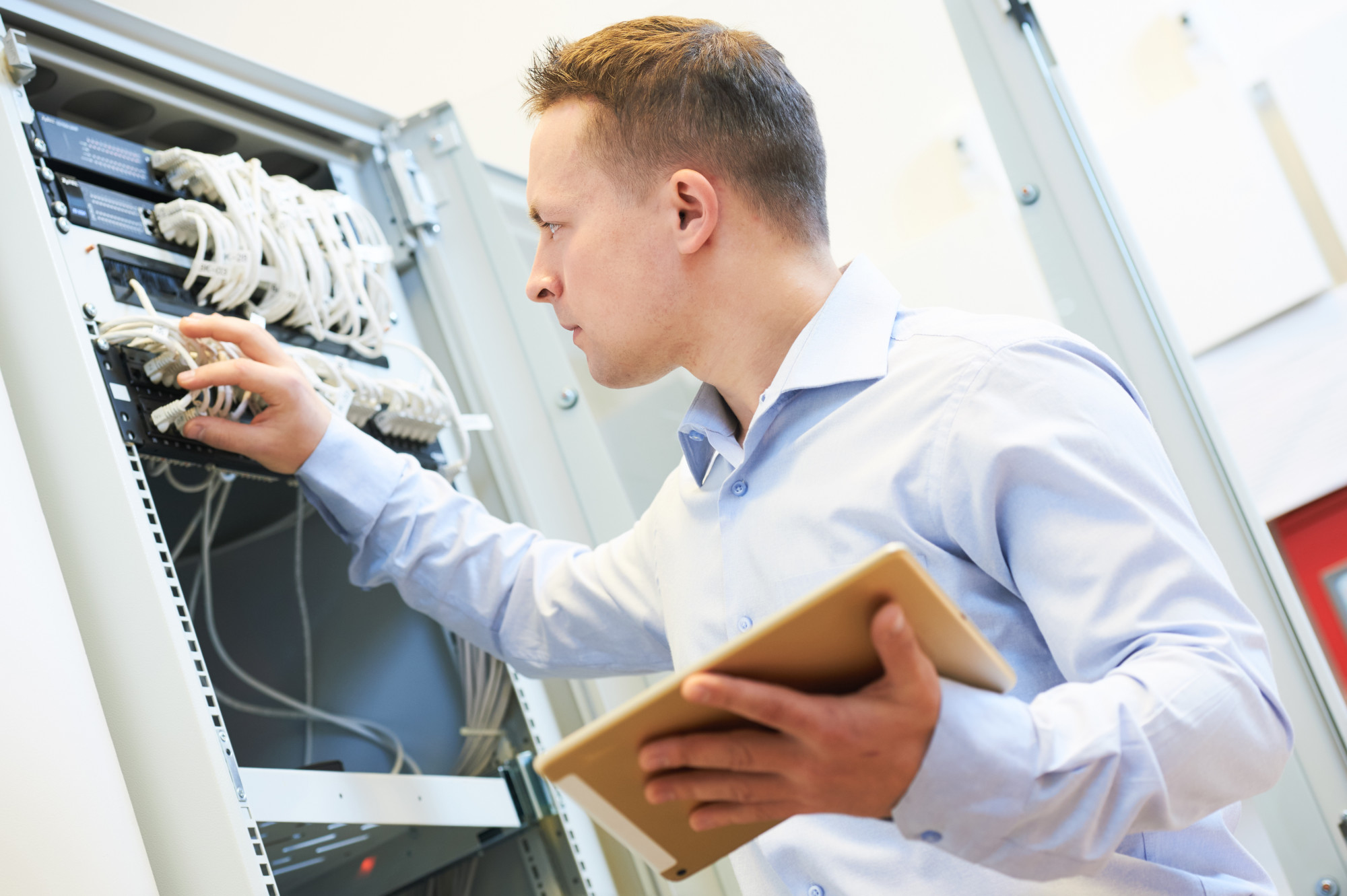 Network Engineer Administrator Checking Server